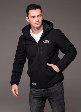 Черная мужская утепленная куртка tnf демисезон