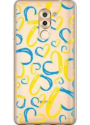 Чехол 2d пластиковый патриотический на телефон huawei gr5 2017 сердца ua "5292t-473-58250"