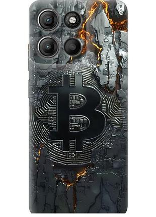 Чохол силіконовий на телефон motorola moto g15 power розпечений біткойн "6091u-4044-58250"