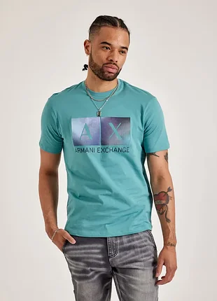 Чоловіча футболка armani exchange box logo tee 3dztjbzjbyz15dg. оригінал.