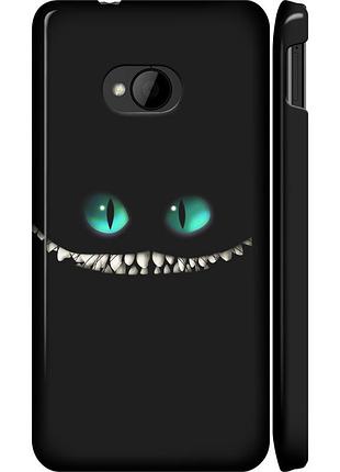 Чохол 3d пластиковий матовий на телефон htc one m7 чеширський кіт "689m-36-58250"