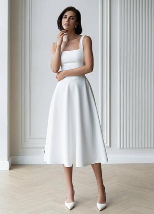 5 кольорів! жіноча корсетна сукня міді на бретелях, сарафан з корсетом, плаття, базова, літня, класична, кльош, трапеція, святкова