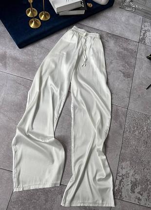 Шовкові штани палаццо на гумці