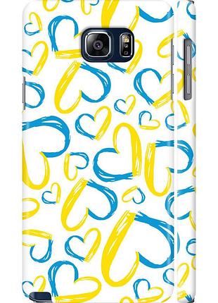 Чохол 3d пластиковий глянцевий патріотичний на телефон samsung galaxy note 5 n920c серця ua "5292c-127-58250"