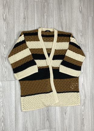 Max mara maxmara weekend womens long cardigan sweater tunic striped size l світер кофта кардиган