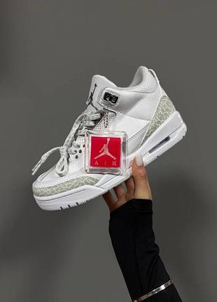 Чоловічі кросівки nike air jordan retro 3 white / silver / smb+ 🔗