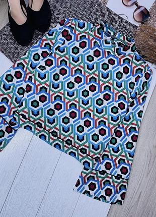 Коротка блуза zara s блуза трапеція блуза з широкими рукавами в принт блузка зара