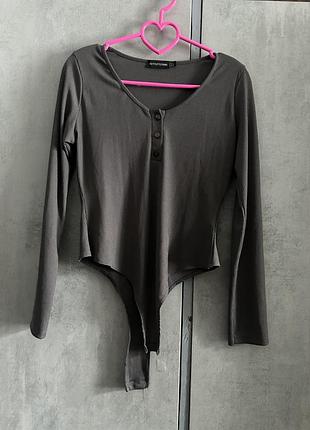 Сірий боді в рубчик