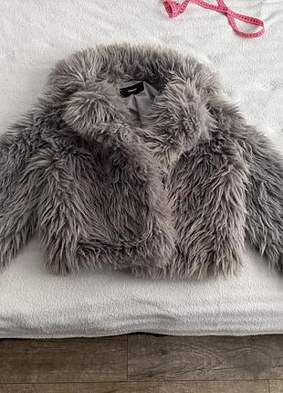 Новая шуба из искусственного меха серого цвета cropp, размер l
