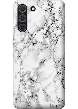 Чехол силиконовый на телефон samsung galaxy s21 fe мрамор белый "4480u-2302-58250"