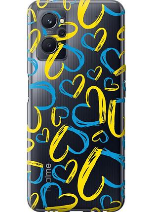 Чехол силиконовый патриотический на телефон realme 9i сердца ua "5292u-2705-58250"
