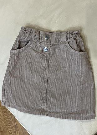 Стильна вельветова спідниця з високою посадкою на дівчинку 6-7 років ріст 122 стан ідеальний дов 34, пояс резинка 25, є утяжка