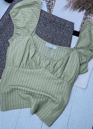Новий топ primark s m топ в вінтажному стилі оливковий топ