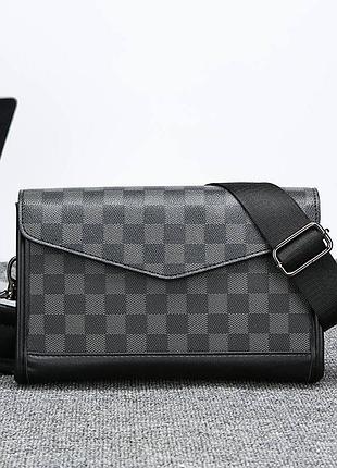 Стильная мужская сумка в клетку / мессенджер для документов / новая