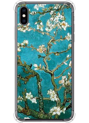 Чехол силикон с усиленными углами на телефон iphone xs max винсент ван гог. сакура "841sp-1557-58250"