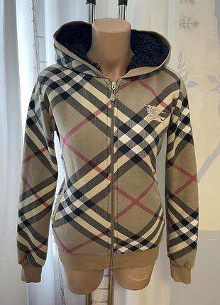 Рідкість вінтажне зіп худі burberry brit толстовка шерпа в клітинку оригінал