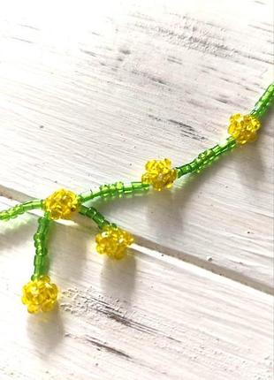 Кольє з бісеру "мімоза" ручна робота 4