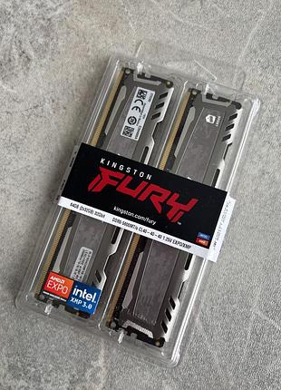 Модуль пам'яті для комп'ютера kingston fury з об'ємом 64 гб (2 х 32 гб) ddr5.