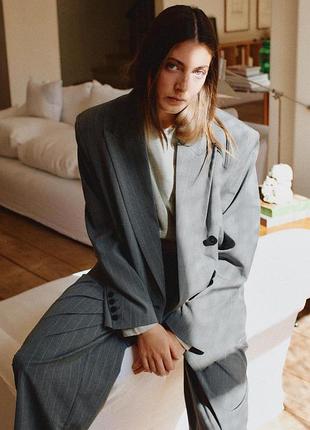 Новий костюм zara: структурований блейзер та брюки full length m-l