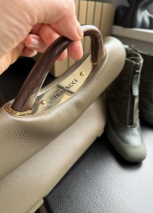 Сумка шкіряна хакі 2