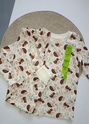 Пижама, комплект для дома на девочку 3-6 месяцев (68 см), 6-9 месяцев (74 см), 12-18 месяцев (86 см), 18-24 месяцев (92 см).