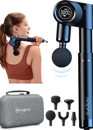 Складной массажный пистолет napre foldable massage gun - перкуссионный массажер для тела с телескопической ручкой