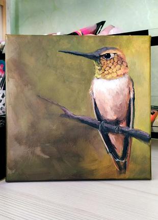 Картина акрилом колібрі, живопис