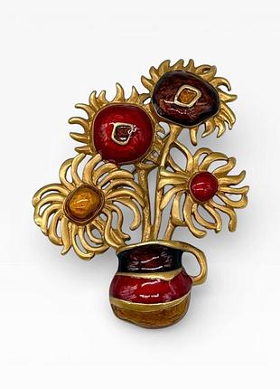 Брошка “соняшники” avon 🌻
