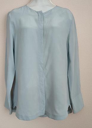 Элегантная блуза от maria jacobi из натурального шелка в нежном голубом оттенке.