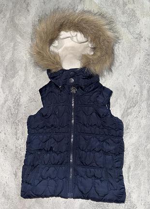 Тепла стильна жилетка безрукавка sweet millie для дівчинки 2 роки 92 см