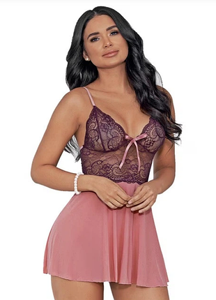 Арт.1689 комбинация пеньюр с трусиками стрингами обольстительная сетка с кружевом lovehoney.