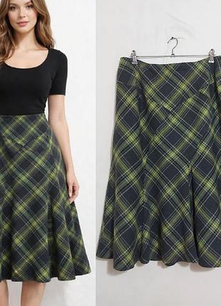 Шерстяная юбка годе в клетку alex&co