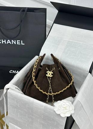 Сумка люкс якість коричнева замша hobo сумка мішок