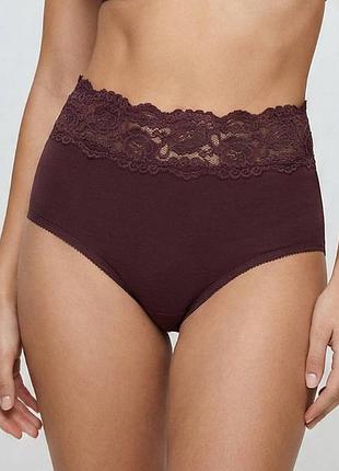 00458 женские хлопковые трусики макси с кружевом