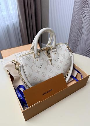 Шкіряна сумка speedy bandouliere 25см в канві монограм l