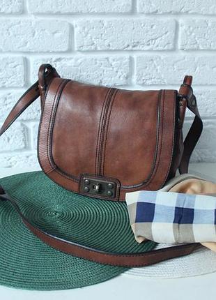 Сумка fossil. натуральна шкіра. у подарунок шовковий шарф