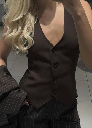 Жіноча класична жилетка з підкладкою