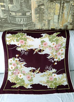 Шелковый винтажный платок laura ashley x jaeger vintage silk scarf/шовковый платок/хустина/шелк/цветочный принт/из шелка/авторская/дизайнерская/