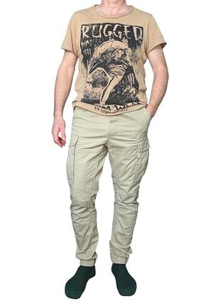 Чоловічі штани-карго h&m світло-бежевого кольору