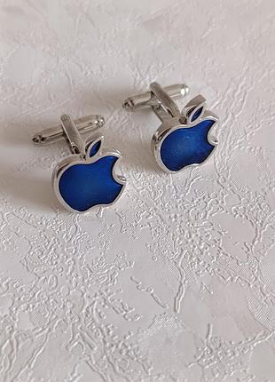 Запонки синие apple