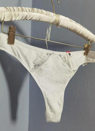 Брендовые трикотажные натуральные трусики стринги размера 14/l