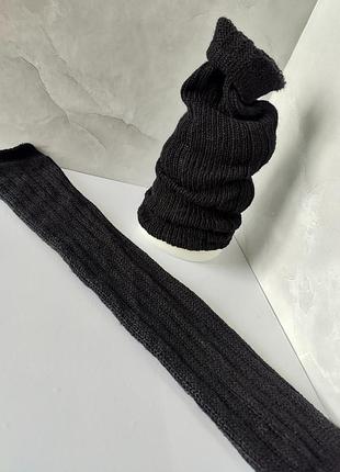 Детские вязаные гетры / высокие гольфы в рубчик 8