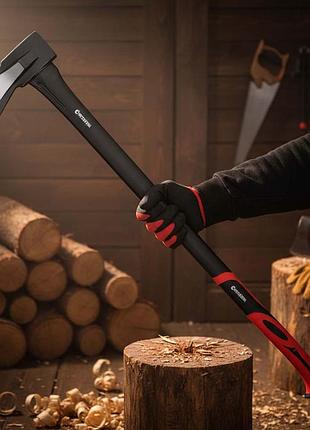 Колун кованый топор для дров intertool ht-0275 2200 г ручка фибергласса