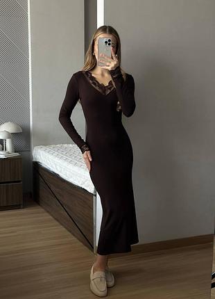 Платье по фигуре с кружевом | man. 423