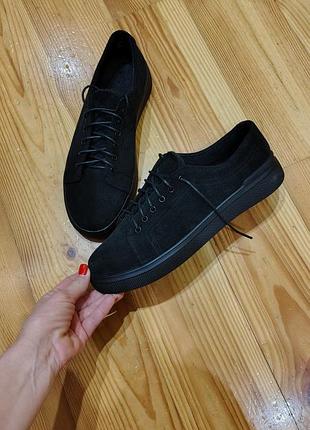 Кеди чорна замша з 39 по 45 розмір