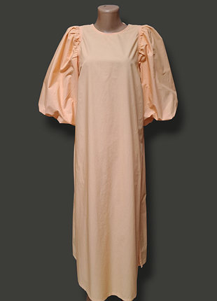 Жіноча міді сукна h&m з розрізами та пишними рукавами