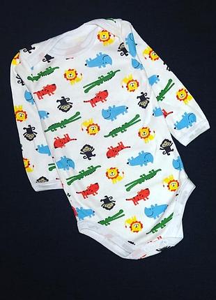Боди с длинным рукавом "зверята", хлопок тм "coolton"