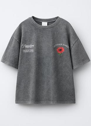 Футболка zara с принтом для девочки