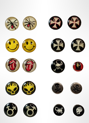 Тунель-обманка. пірсинг-штанга з кольоровими накрутками.