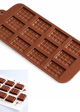 Силіконова форма на планшеті для шоколаду на 12 мініплиток 21 × 10,5 см